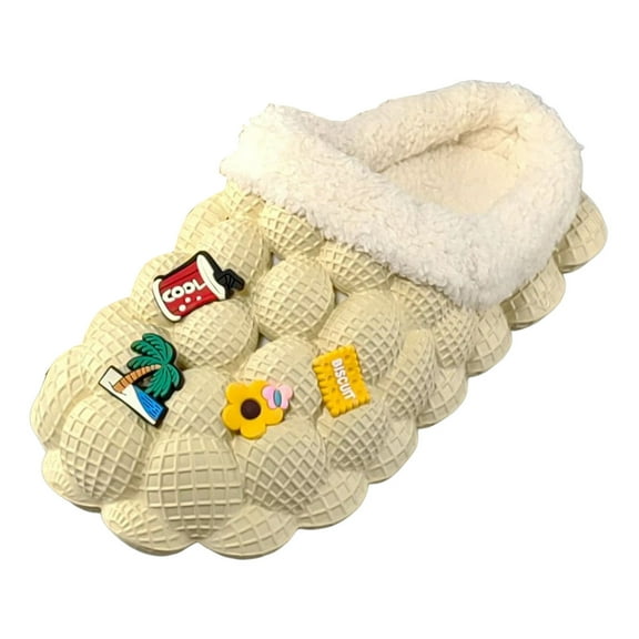 Women's Lined Clogs Winter Waterproof Cloud Pillow Slippers Slip on Garden Shoes Non Slip Home House Shoe Indoor Outdoor Mules