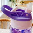 thumbnail image 4 of (2-Pack) ZIGIDO Kids Water Bottle for School, 16oz with Straw, ideal for Girls, Spill Proof & Dishwasher safe, BPA-Free, Sippy Cup with attractive design - Pink & Purple, 4 of 5