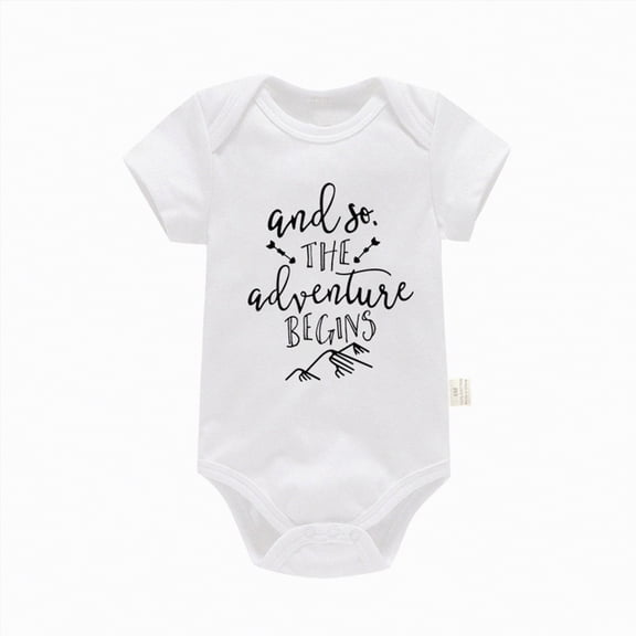 JUMEYU Baby Girl Short Sleeve Bodysuit Infant Baby Girl Summer Clothes Print Romper Short Sleeve Romper Bodysuit Newborn Girl Clothes 0 3 6 9 12 18 24 Months (White,9-12 Months)