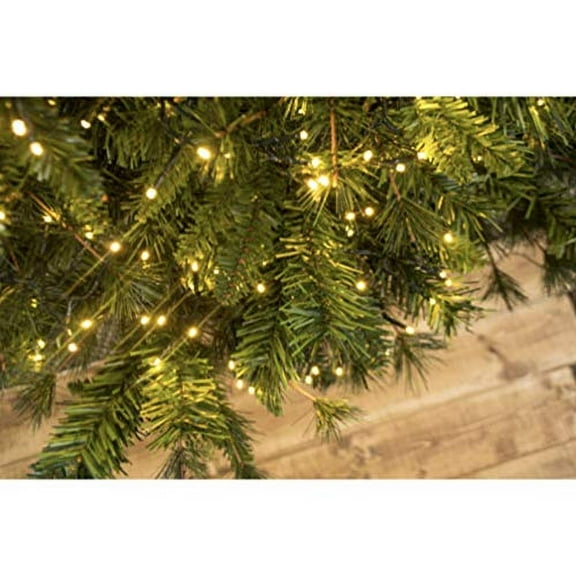 768 LED Warm White Christmas Cluster Lights Set, Green Wire 23 Ft