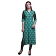 thumbnail image 1 of Bimba Rayon Printed StraightLong KurtisFor Women Panel Kurta Summer Tunic, 1 of 6