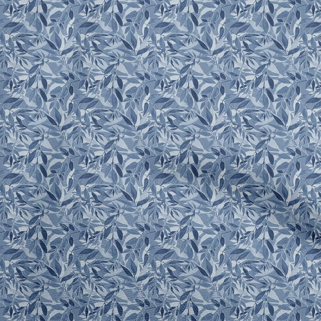 oneOone Popeline de Coton Sergé Tissu Bleu Grisâtre Matériel de Robe Aquarelle Tissu Imprimé Tissu au Mètre 56 Pouces de Large