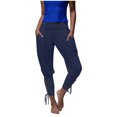 thumbnail image 4 of Maean Crop Pants for Women Summer Casual Slim Elastic Waist Pleated Ankle Cutout Leggings with Pockets, 4 of 7