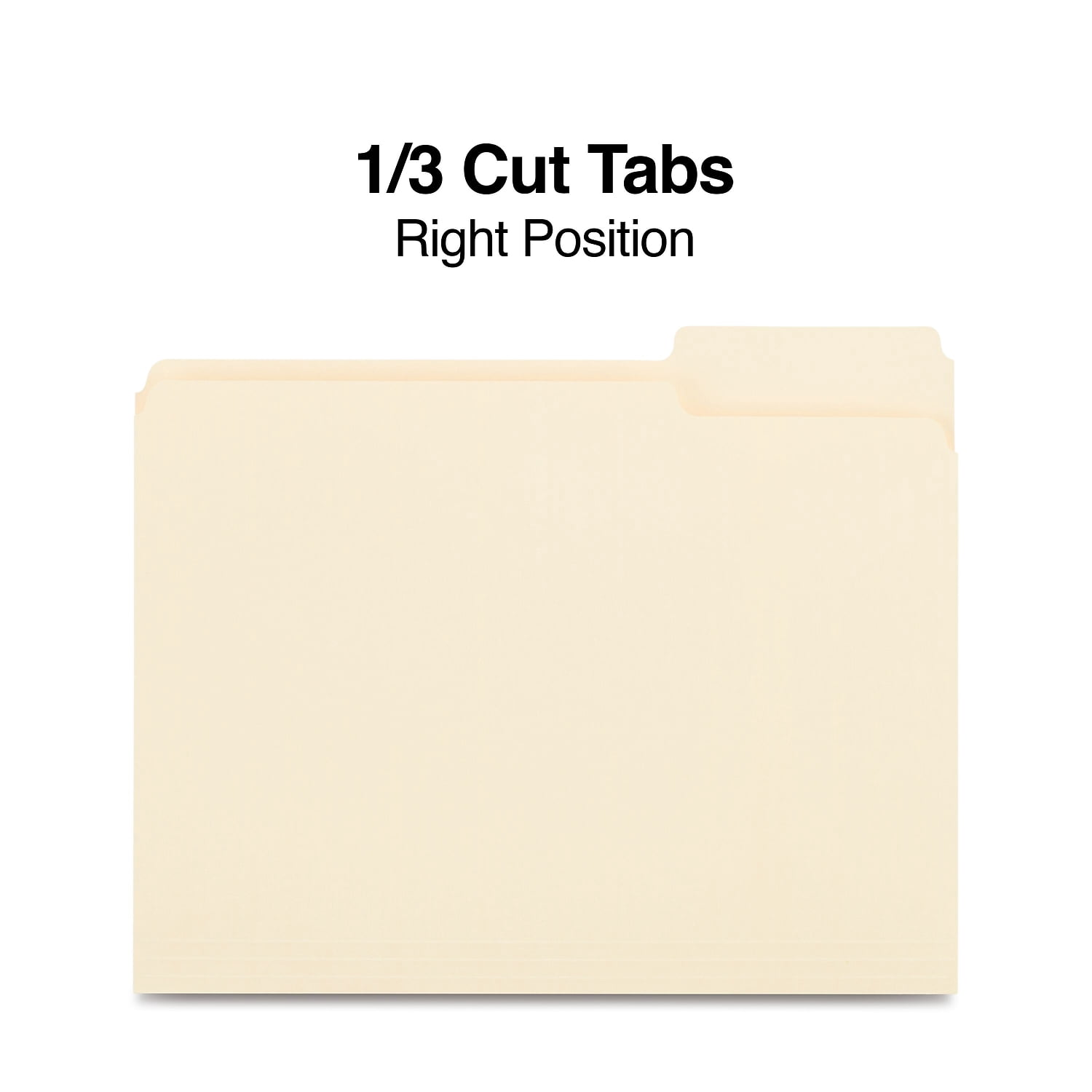 Staples File Folders 3-Tab Right Position Letter Manila 100/Box (116822)