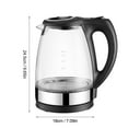 thumbnail image 2 of Portable Electric Glass Kettle 1.7L with Blue LED Light and Stainless Steel Base Hot Water Kettle, BPA Free, Auto Shutoff, Electric Kettle, 2 of 8