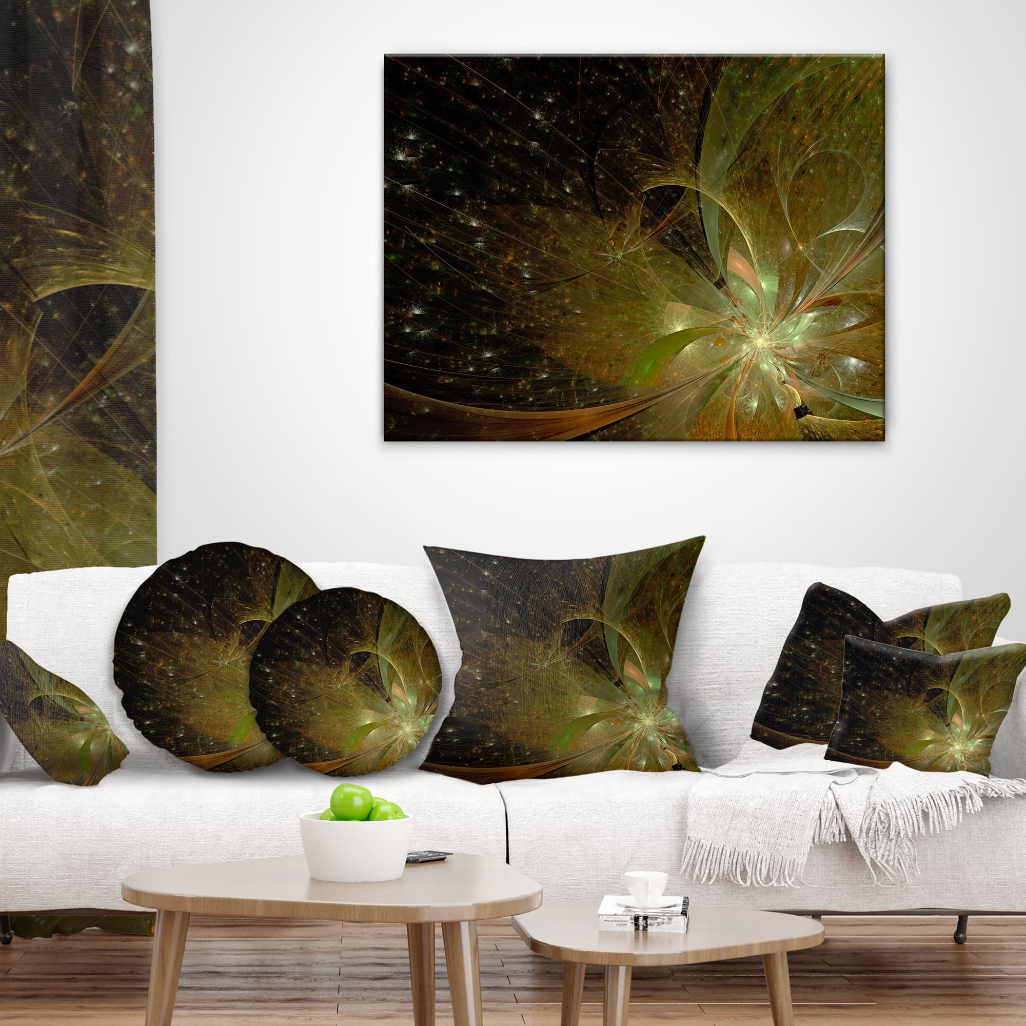 Designart 12" x 20" Contemporary, Modern Black Polyester Throw Pillow