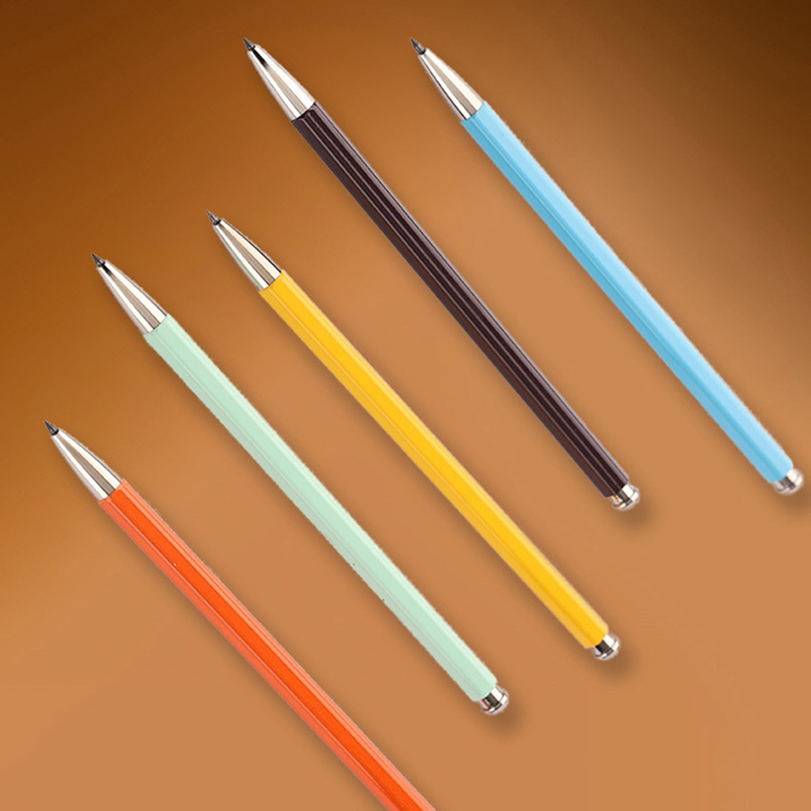 Metal Everlasting Pen with Sharpener & Refills, Ergonomic Handle Metal Mechanical Pencil Student Drawing Pen Sketch Pen