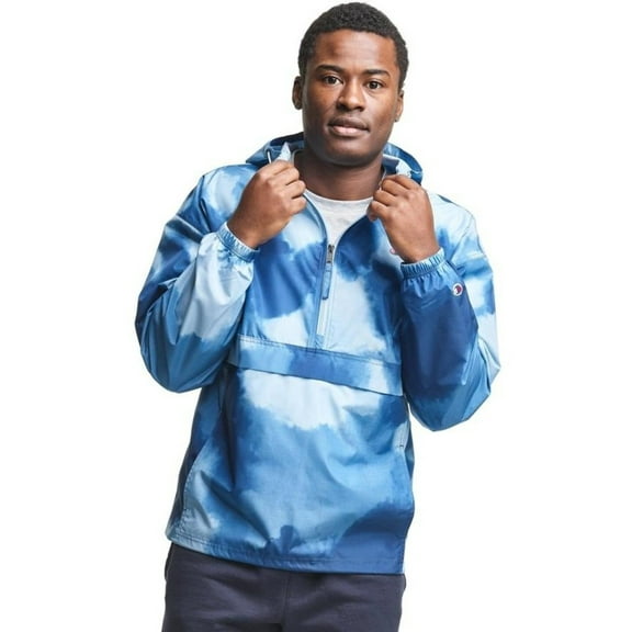 Champion Mens Stadium Packable Jacket, S, Shield Blue Tonal Wash Cloud, S