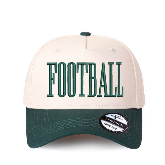 FOOTBALL Letter Embroidered Color Block Trucker Hat Unisex Adjustable Cotton Breathable Fashion Cap for Travel Daily Wear Green 1 pcs