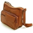 Women's Leather Organizer Purse Shoulder Bag Multiple Pockets Cross