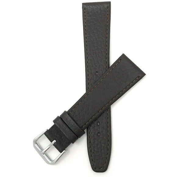 Extra-Long (XL) 16mm Ultra Slim Leather Watch Strap Band, Buffalo Pattern