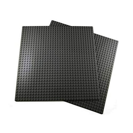 Apostrophe Games Building Block Base Plates Compatible with All Major Brands 10" x 10" Dark Gray Baseplates (2X Dark Gray)