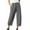 Gray, variant on FAKKDUK Capri Pants for Women Casual Summer Smocked Elastic High Waisted Linen Pant Solid Loose Wide Leg Capris Trousers Straight Pants with Pocket, S&Gray