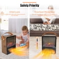 thumbnail image 2 of 1500W Electric Fireplace Space Heater, 15" Indoor Freestanding Electric Fireplaces Heating Personal Heater with Portable Handle, Lifelike Flames Electric Fireplace Heater with for Home, S8660, 2 of 11