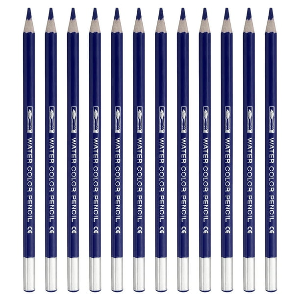Lápiz de acuarela Uxcell para mezclar, colorear, dibujar a lápiz, pintar, 12 piezas, azul oscuro