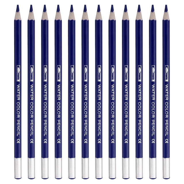 Lápiz de acuarela Uxcell para mezclar, colorear, dibujar a lápiz, pintar, 12 piezas, azul oscuro