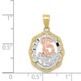 thumbnail image 3 of FB Jewels 10K Two Tone Color Gold & White Rhodium Sweet 15 Oval Pendant, 3 of 3