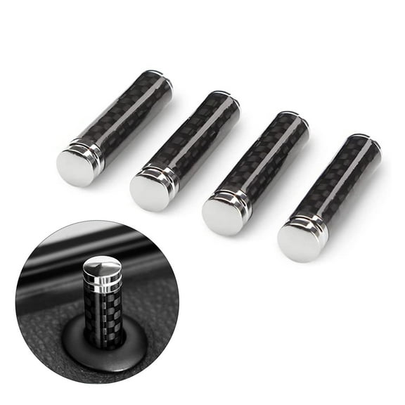 Car Door Lock Knobs, 4Pcs Universal Door Lock Pin Cover Carbon Fiber Door Lock Switches Trucks Interior Accessories for Vehicles Car Accessories