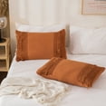 thumbnail image 2 of Move Over Burnt Orange Macrame Tassel Bedding Sets Twin Washed Microfiber Tassel Pattern Boho Duvet Cover Set No Filling, 2 of 8