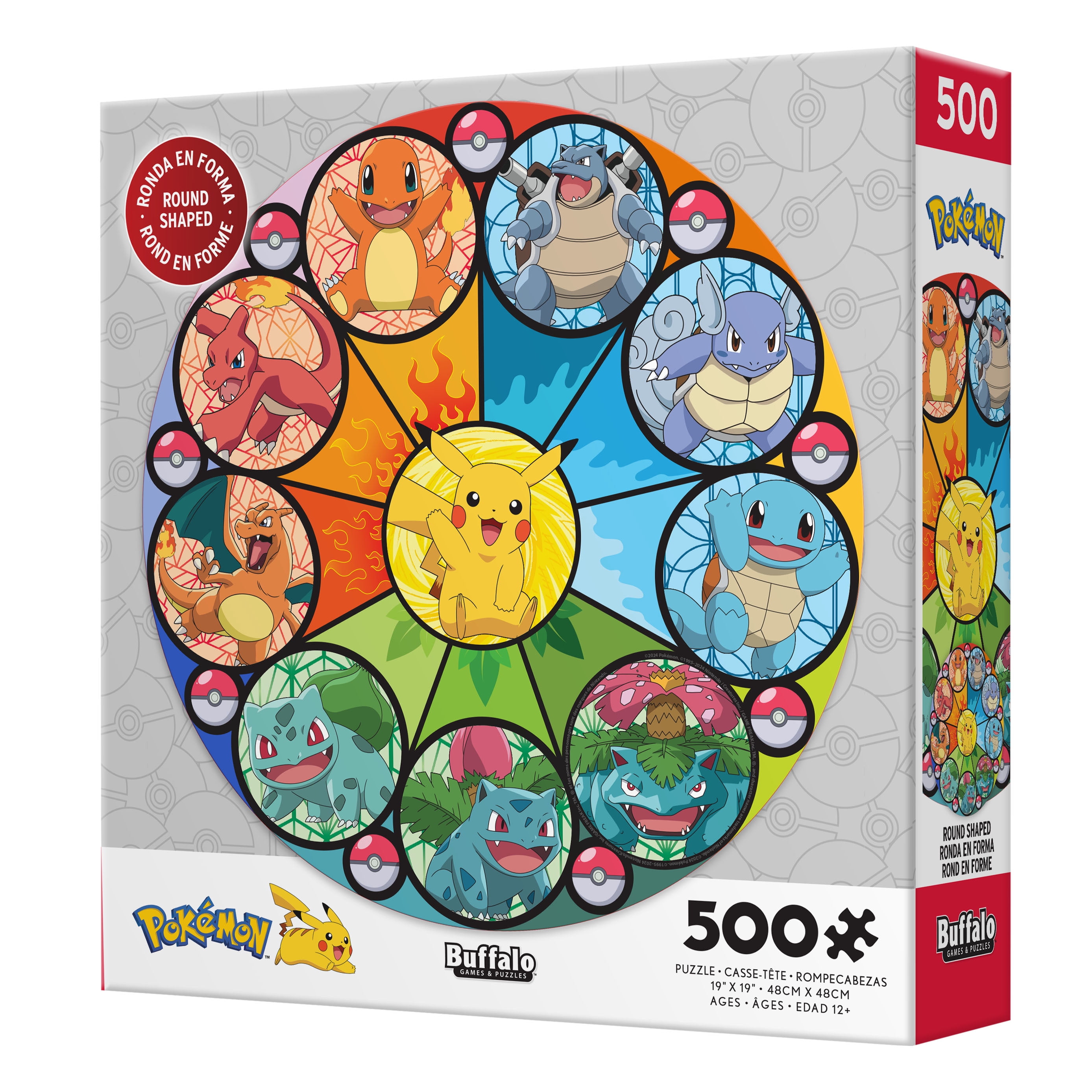 Ceaco 500 Piece Pokémon Kanto Starter Collection Interlocking Jigsaw Puzzle