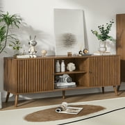 Modern TV Stand for TVs up to 70, Sliding Doors, Entertainment Center with Storage, Media Console