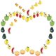 thumbnail image 1 of 1 caja de 40 colgantes de aleación de frutas y verduras esmaltados, con forma de plátano, naranja, sandía, mango, pimiento verde y limón., 1 of 6