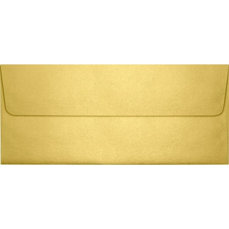 UPC: 0848614198061 | LUX 4 1/8 x 9 1/2 #10 80lbs. Square Flap Envelopes W/Glue Closure Gold Metallic 5360-07-50