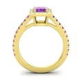 thumbnail image 4 of 2.95 T.C.W Natural Diamond Amethyst Gemstone Luxurious Anniversary Ring for her Solid 14K Yellow Gold Size 5.5 by Diamond-Capitals, 4 of 8