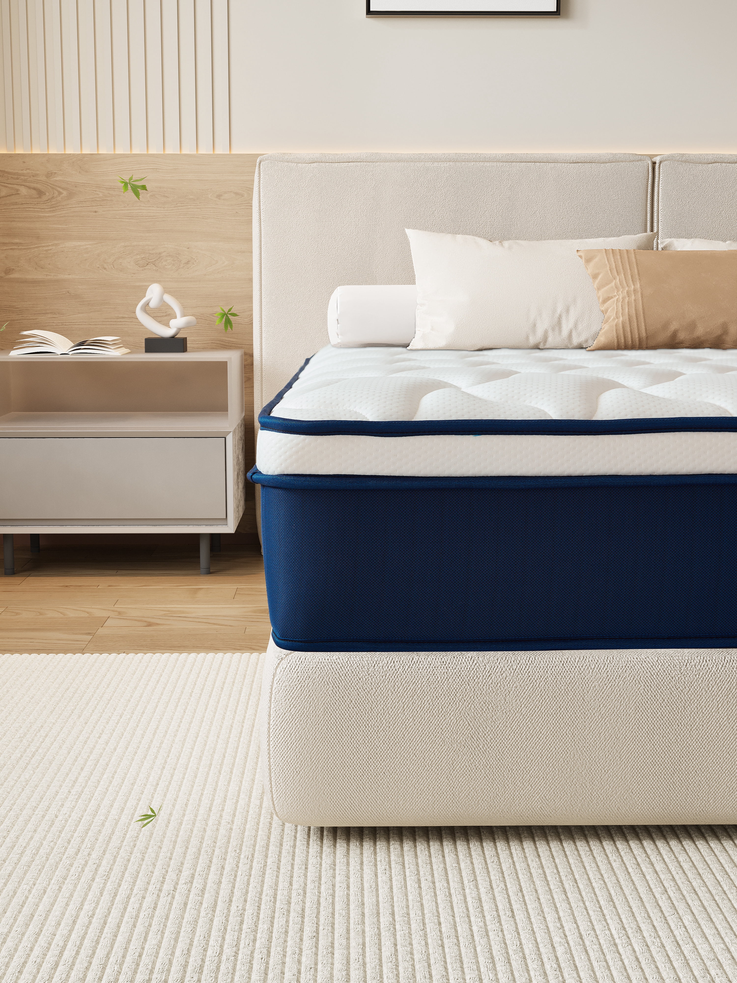 12 inch King Mattress, Memory Foam & Spring Hybrid Medium Comfort King Size in a Box,Adult