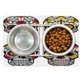 thumbnail image 1 of Day of the Dead Pet Mat for Food and Water, Dia de Los Muertos Celebration Skull Artwork Image, Non-Slip Rubber Mat for Dogs and Cats, 18" X 12", by Ambesonne, 1 of 2