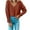 Brown, variant on Fesfesfes Women Sweaters Solid Color Casual Long-Sleeved V-neck Pullover Sweater Clothes Sale
