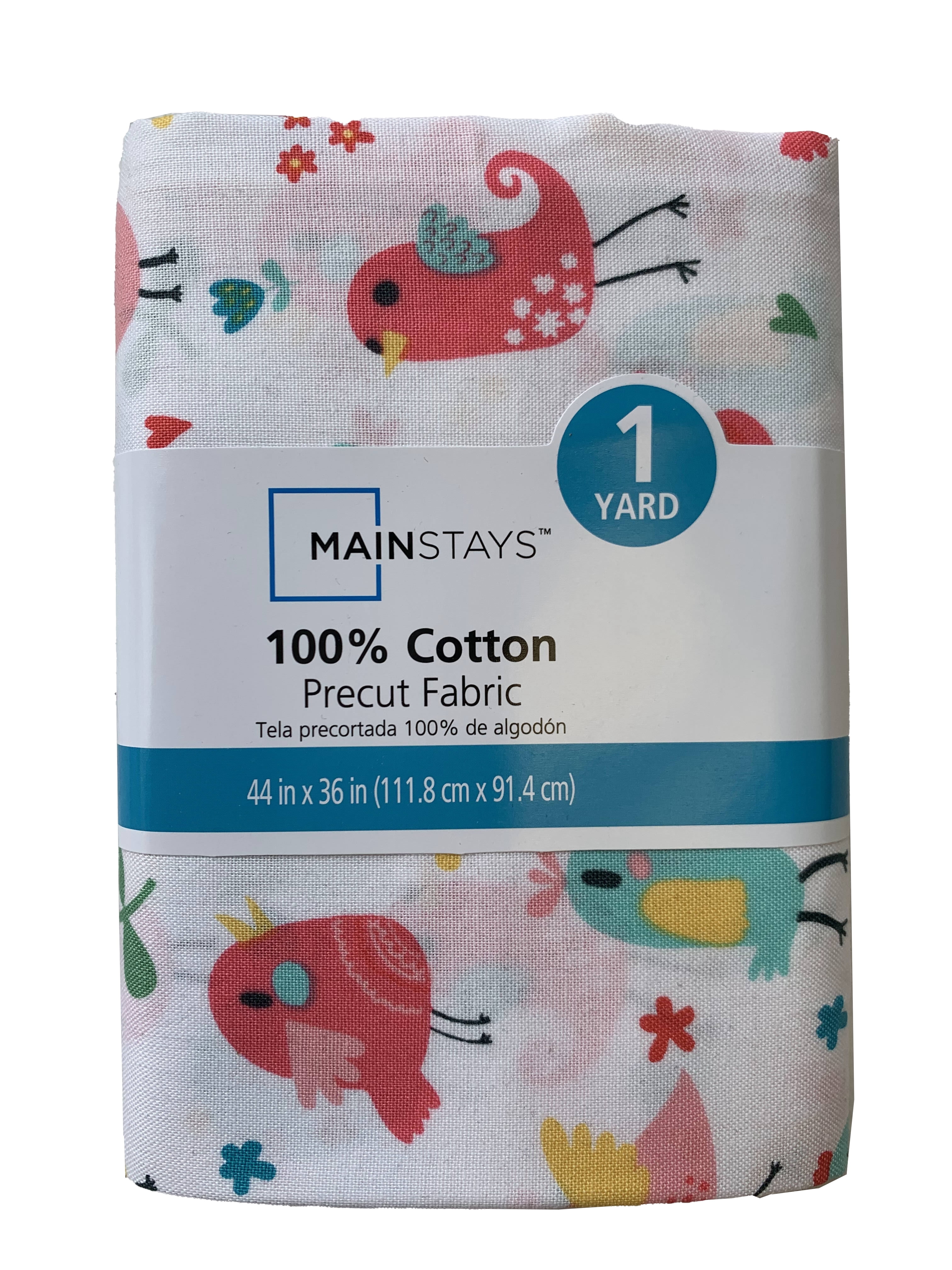 Mainstays 44" x 1 yard 100% Cotton Bird Craft Fabric, Multi-color