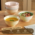 thumbnail image 3 of Cereal Bowls Ceramic Bowl Set - Soup Bowls Set of 6 with Candy Hue - Colorful Kitchen Bowls for Serving Salad | Oatmeal | Ramen | Pho | Noodle - Microwave and Dishwasher Safe - 6.25" W x 3" H - 23 OZ, 3 of 8