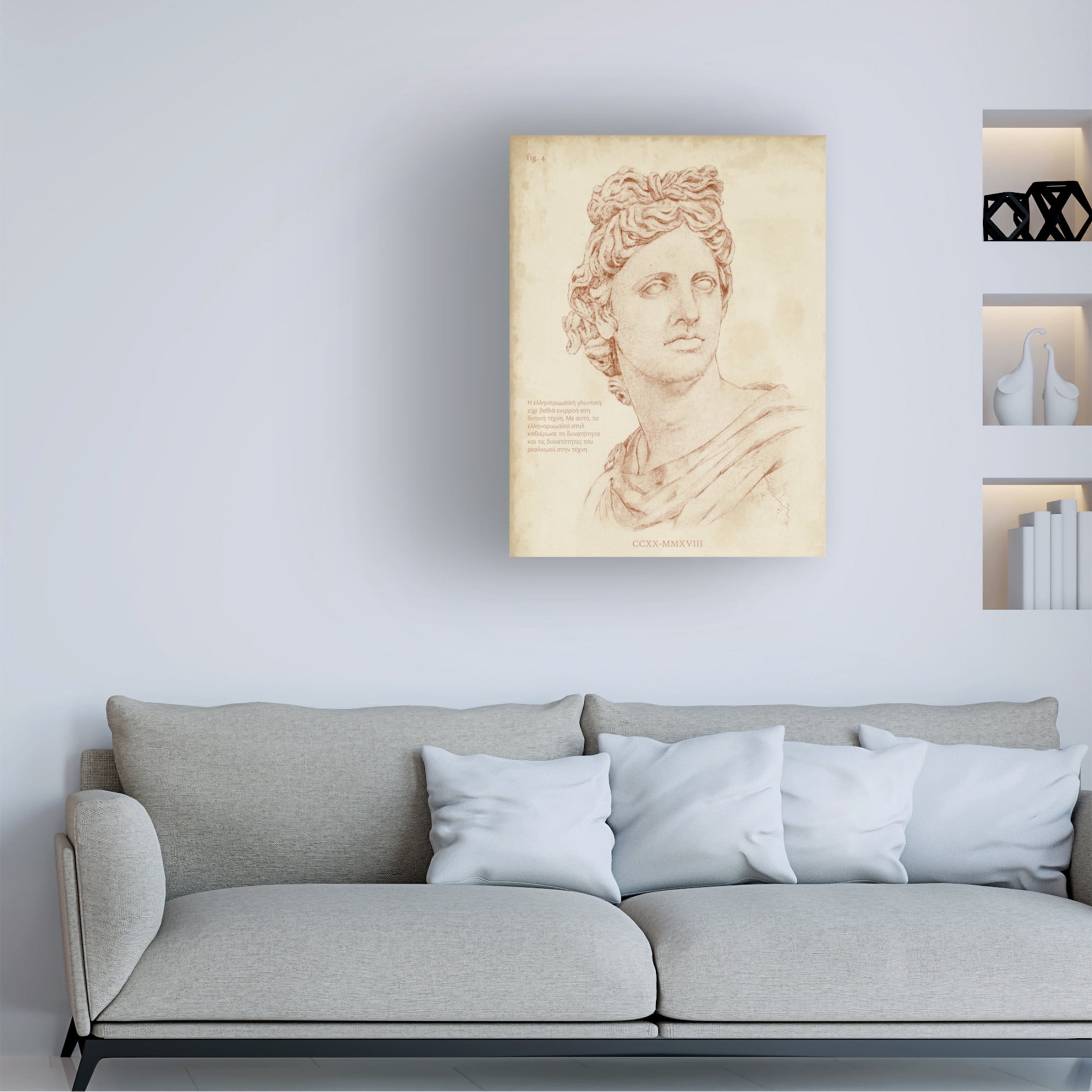 Trademark Fine Art Annie Warren Sepia Greek Statues II Canvas Wall Art