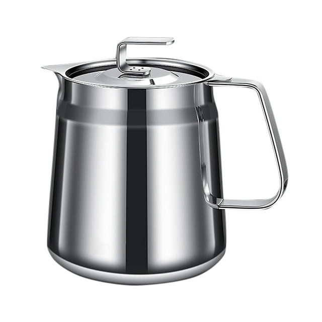 Pot à Huile en Acier Inoxydable 304 Cuisine Multifonction Grande Capacité Pot Filtre à Huile Ménager Grande Bouteille de Stockage d'Huile avec Écran de Filtre Tasse Berceau pour Gobelets Époxy Grandes Tasses avec Poignée Grand Verre