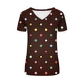 thumbnail image 4 of Inverlee T Shirts Women V Neck Casual Short Sleeve Tops Cute Dot Print Shirts Flowy Vacation Tunic Blouse Tee Summer Fashion, 4 of 5