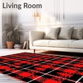 thumbnail image 2 of ODIKA 3'x5' Machine Washable Non-Slip Area Rug, Merry Yuletide Tartan Decorative Floor Covering High Traffic Rug with Pad, Red, 627550, 2 of 8