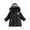 Black, variant on Fesfesfes Puffer Jacket for Kids Hoodie Solid Color Winter Coat Hoodie Fleece Linning Outerwear Windproof Keep Warm Thick Coat