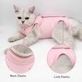 thumbnail image 3 of Trajes de rehabilitación quirúrgica para gatos, heridas abdominales o enfermedades de la piel, alternativas a collares electrónicos, lencería profesional para mascotas (rosa, m), 3 of 5