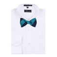 thumbnail image 2 of Men's Blue and Navy Silk Stripe Self Tie Bowtie Tie Yourself Bow Ties, 2 of 2