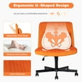 thumbnail image 5 of Orange Velvet Criss Cross Armless Office Chair with Wheels - Versatile for Home Office  Meditation & Makeup, 5 of 8