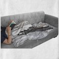 thumbnail image 6 of Teen Room Soft Flannel Fleece Throw Blanket, Fashion Woman in Victorian Palace Dog Baroque Illustration Print, Cozy Plush for Indoor and Outdoor Use, 50" x 70", Dark Grey and White, by Ambesonne, 6 of 6