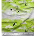 thumbnail image 1 of Soimoi Crepe Silk Fabric Clouds & Flying Swift Bird Print Fabric by the Yard 42 Inch Wide, 1 of 1