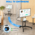 thumbnail image 5 of RTVR Modern 75 inch Rolling TV Stand Cart with Wheels, Mobile TV Base Stand with Mount Portable Adjustable, 5 of 10
