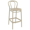 thumbnail image 1 of Compamia Victor Contemporary Resin Indoor Outdoor Bar Stool - Set of 1, Taupe, 1 of 5