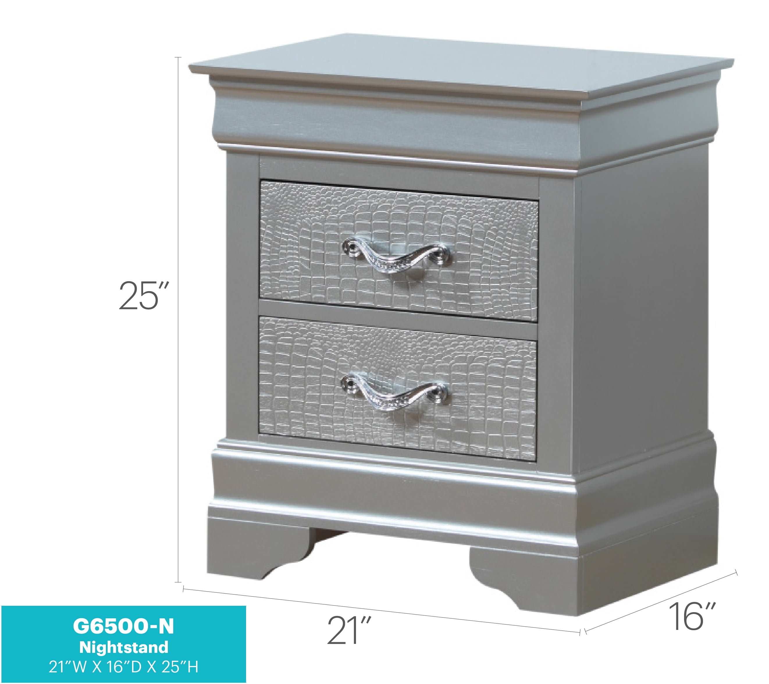 Glory Furniture Lorana Nightstand in Champagne Color