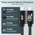thumbnail image 6 of RVP+ USB4 Thunderbolt 4 Cable 240w, 40Gbps 8K Video Fast Charging USB-C to USB-C Cable - Black (RVP-TH100-BK-3FT), 6 of 8