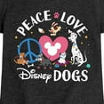 thumbnail image 3 of Disney Classics - Cats & Dogs - Peace Love Disney Dogs  - Toddler And Youth Girls Short Sleeve Graphic T-Shirt, 3 of 5