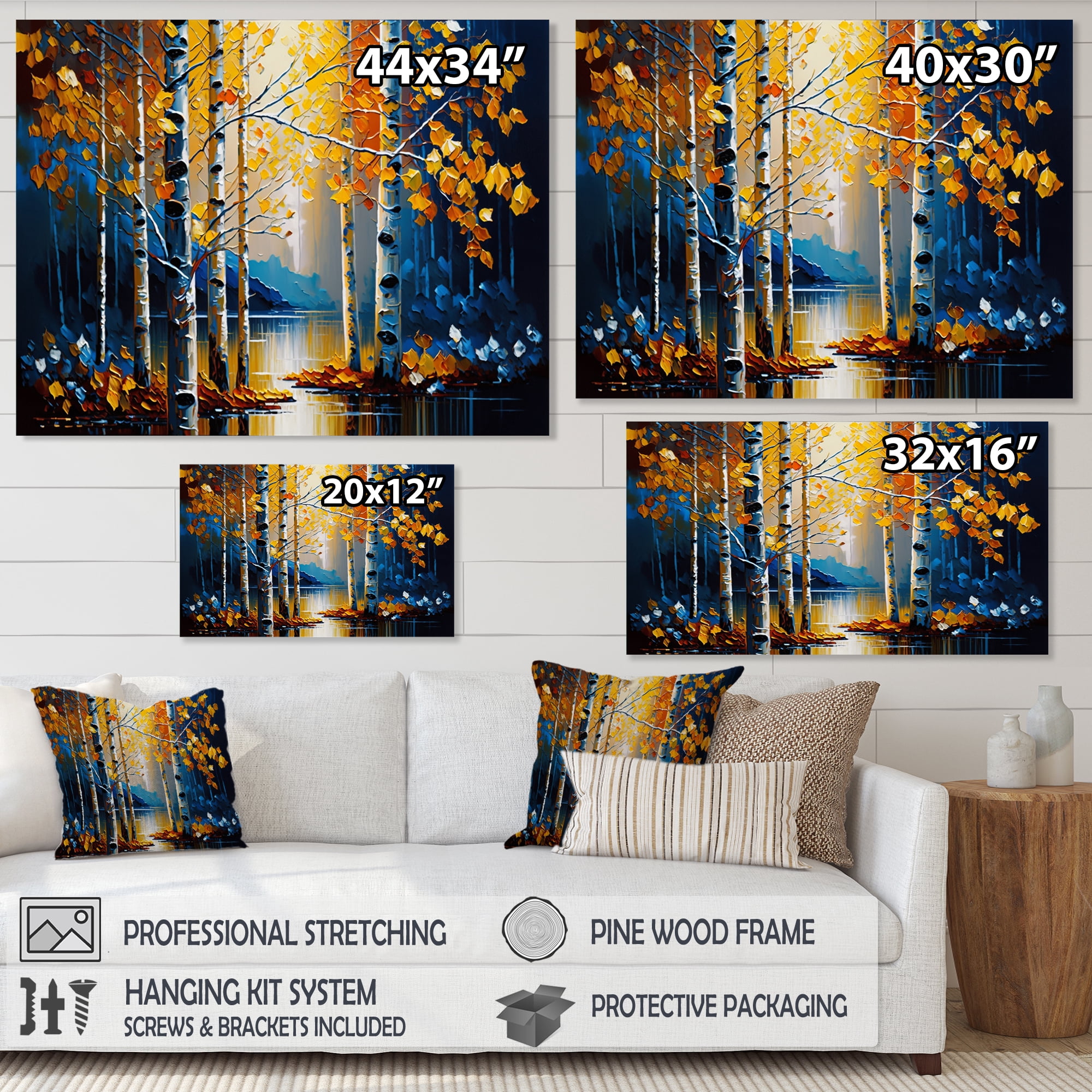 Designart Path Into The Yellow Forest III Canvas Wall Art