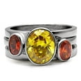 thumbnail image 3 of High polished (no plating) Stainless Steel Ring with AAA Grade CZ in Multi Color for Women Multi Color Stone Color Style TK095 Size 9, 3 of 5